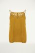 Kanten spaghetti top ocher, Tops
