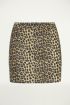 Leopard rok suedine zwart bruin, Rokje