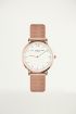 Metalen horloge rose goud met witte wijzerplaat, horloges