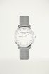 Metalen horloge zilver met witte wijzerplaat, horloges