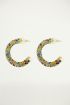 Multikleur oorringen met strass steentjes, statement oorbellen