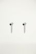 Chain & black stone earrings, chain earring