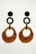 Oorbellen driedubbele ring bruin, Statement oorbellen