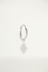 Oorbellen met ruitvormig bedeltje en quote, oorhanger My Jewellery