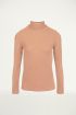 Oud roze top met col en lange mouw
