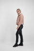 Roze rib jas met imitatiebont, corduroy jasje - styleshoots afbeelding - zijkant