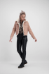 Roze rib jas met imitatiebont, corduroy jasje - styleshoots afbeelding - voorzijde