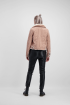 Roze rib jas met imitatiebont, corduroy jasje - styleshoots afbeelding - achterzijde