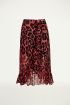 Rode rok met panterprint en ruffle