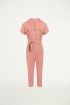 Roze overhemd jumpsuit, jumpsuit met riem