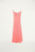Roze slipdress met watervalhals, slipdress