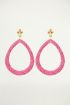 Roze statement oorhangers druppel, statement oorbel