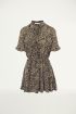 Ruffle jurkje print camouflage bruin, Jurken