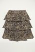 Ruffle skirt print camouflage bruin, Rokjes