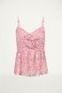 Top met knoop & bloemenprint, bloemen top