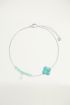 Turquoise fijne armband klaver, Kralenarmbandje