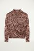 Zwart roze satijnen top, Top met print