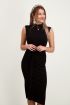 Zwart gebreide jurk & split | Midi jurk My Jewellery