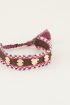 Zwart en roze bohemian armband | Bohemian armbanden My jewellery