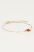 Armband Red Jade hartje, armband met edelsteen