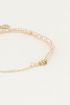 Beige kralen armband met initial | Kralen armband My Jewellery