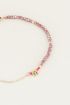Paarse kralen armband met initial | Paarse armband My jewellery