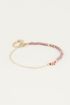 Lilafarbenes Perlenarmband mit Initialen| Lilafarbenes Armband My Jewellery