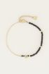 Zwarte kralen armband met initial | Zwarte armband My Jewellery
