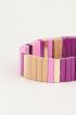 Armband met brede platte kralen, roze armband My Jewellery