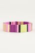 Armband met brede platte kralen, roze armband My Jewellery