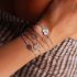 Bedelarmbandje rond met roosjesprint, armband