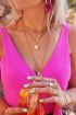 Bedel schelp met roze kralen, schelp bedel My Jewellery