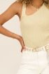 beige asymmetrische top met rib structuur | My Jewellery