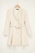 Beigefarbenes Blazer-Kleid im Leinen-Look