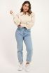 Beige blouse met corduroy | My Jewellery