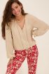 Beige blouse met kant & koord | My Jewellery