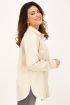Beige blouse met leatherlook