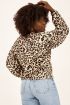 Beige blouse met panterprint & ballonmouwen | My Jewellery