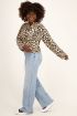 Beige blouse met panterprint & ballonmouwen | My Jewellery