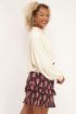 Beige blouse met smock | Blouses | My Jewellery