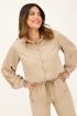 Beige blouse satijnen look