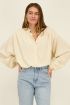 Beige blouse with smock details