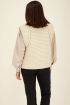Beige chunky knit gilet with shoulder pads | My Jewellery