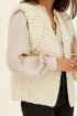 Beige chunky knit gilet with shoulder pads | My Jewellery