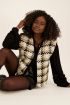 Beige grof gebreid pied-de-poule gilet | My Jewellery
