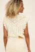 Beige crochet top met ruffles | My Jewellery