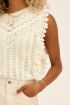 Beige crochet top met ruffles | My Jewellery