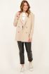 Beige double breasted oversized blazer