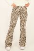 Beige flared broek met panterprint | Broek | My Jewellery
