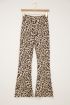 Beige flared broek met panterprint | Broek | My Jewellery